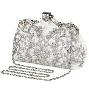 7666 1920s Vintage Clutch Purse Beaded Evening Bag Rhinestone Formal Sequin